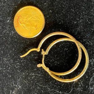 gold over silver hoop earrings